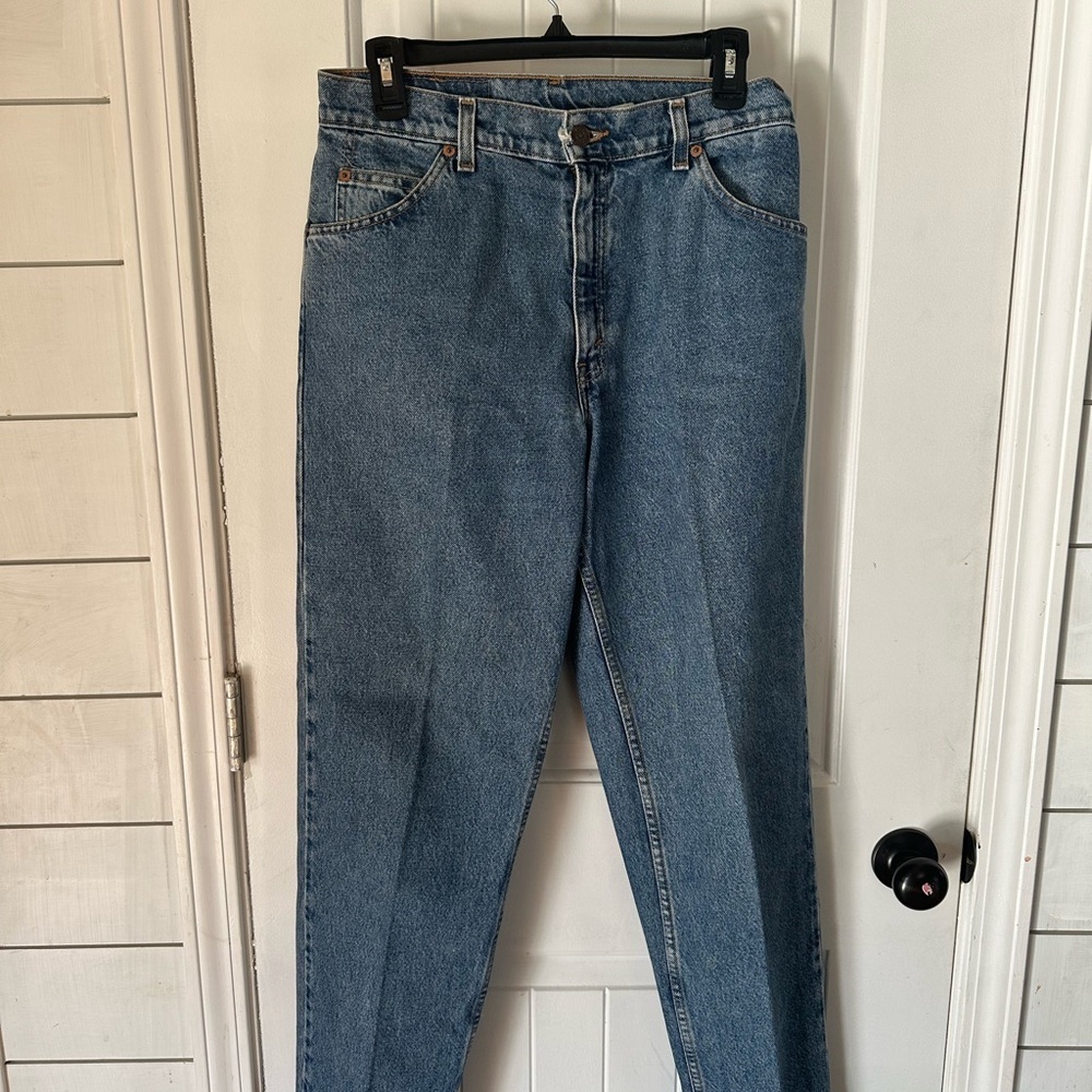 Vintage Levi’s 950 Relaxed Fit Tapered Light Wash Jeans 11 MOM 90s Orange Tab